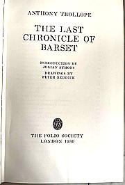 The last Chronicles of Barset by Anthony Trollopearset